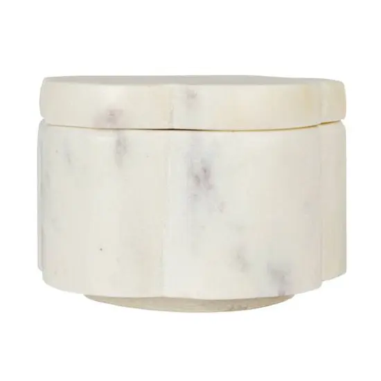 Hello Honey Elegant White Marble Pinch Pot with Lid {10}