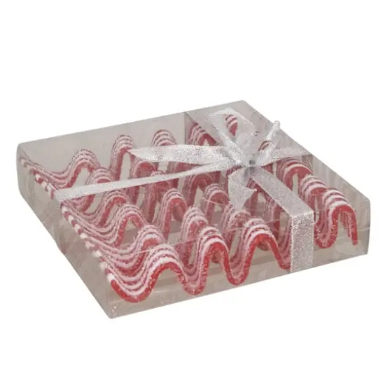 6ct. 6" Red & White Ribbon Candy Christmas Ornaments {4}