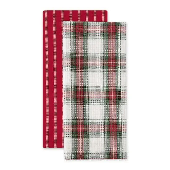 DII&reg; Christmas Plaid Dishtowel Set {4}