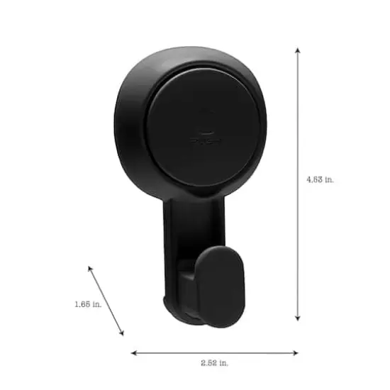 Bath Bliss 4 Pack Matte Black Gel-Suction Power Hooks {5}