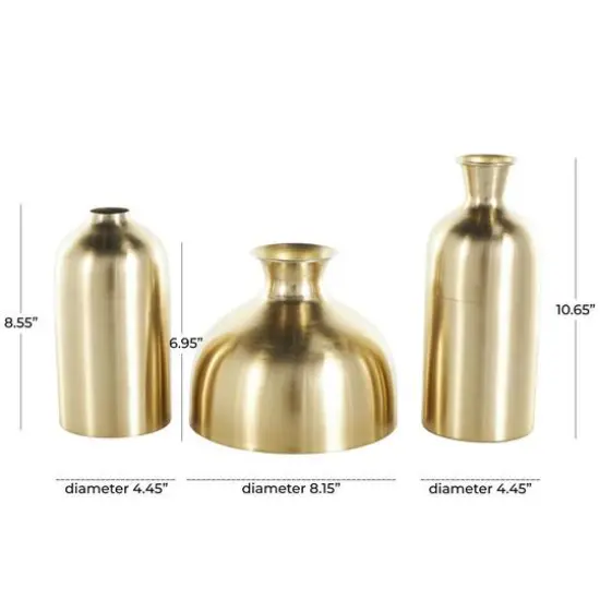 Gold Minimal Metal Vase Set {9}