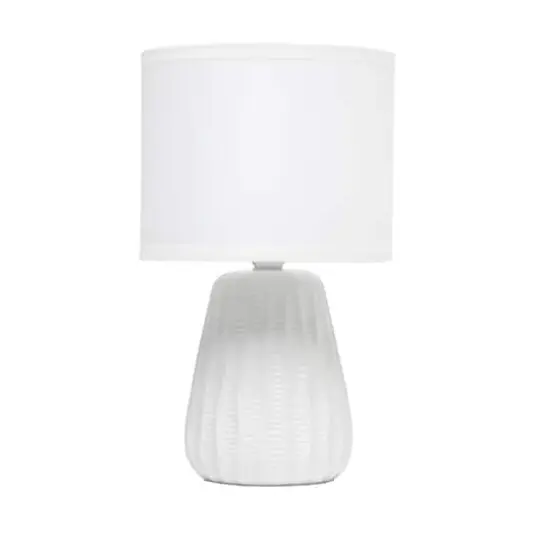 Simple Designs 11" Mini Ceramic Pastel Table Lamp Off White {1}