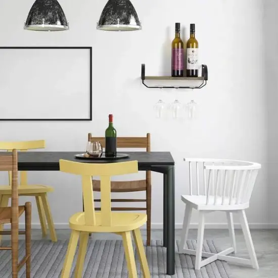 Wall Mounted Wood Wine Rack Olive Green {8}