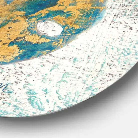 Designart - Coastal Pastel seashells II - Nautical & Coastal Metal Circle Wall Art {5}