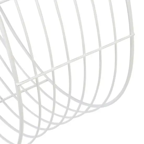 Honey Can Do 18" White Floating Circular Decorative Metal Wall Shelf {8}