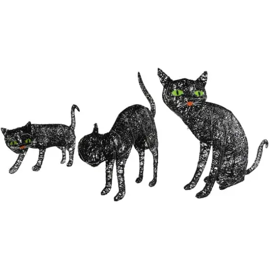 28" LED Lighted Black Cat Family Outdoor Halloween Decoration {7}
