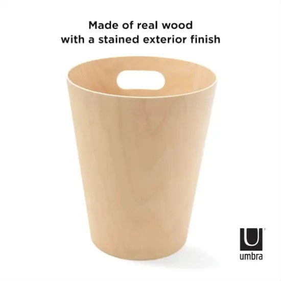 Umbra 2gal. Woodrow Trash Can Natural {4}