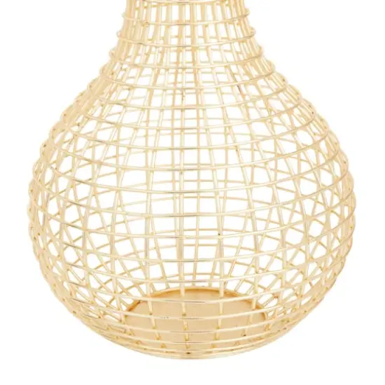 CosmoLiving by Cosmopolitan Gold Iron Modern Vase, 14" x 13" x 13" {5}