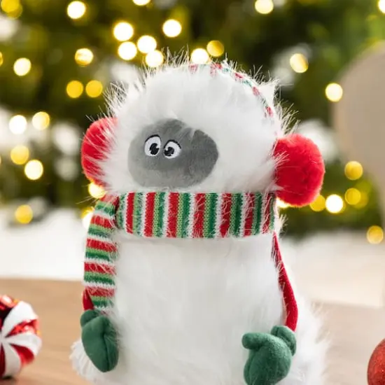 Glitzhome&reg; 21"H Christmas Fabric Yeti Shelf Sitter {6}
