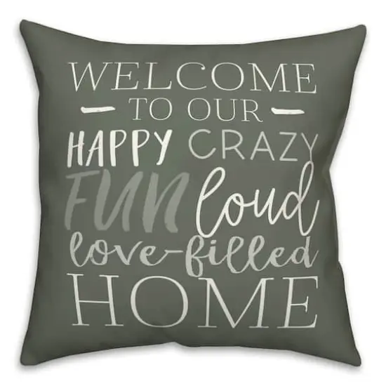18" x 18" Love Filled Home Throw Pillow Sage {1}