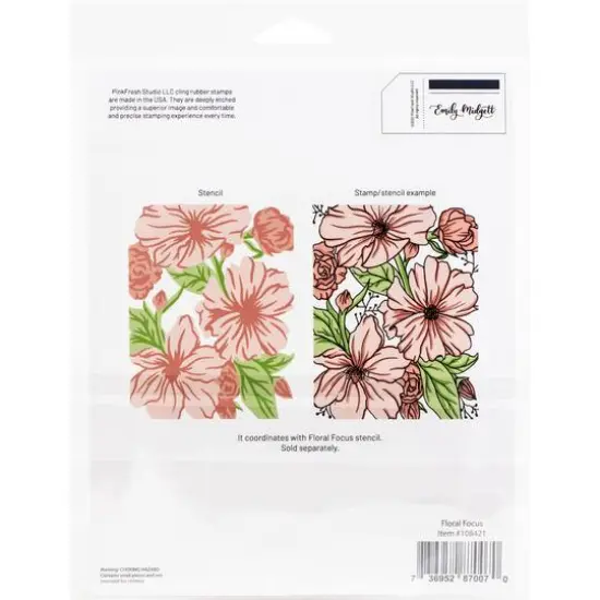 Pinkfresh Studio Floral Focus Cling Rubber Background Stamp {4}