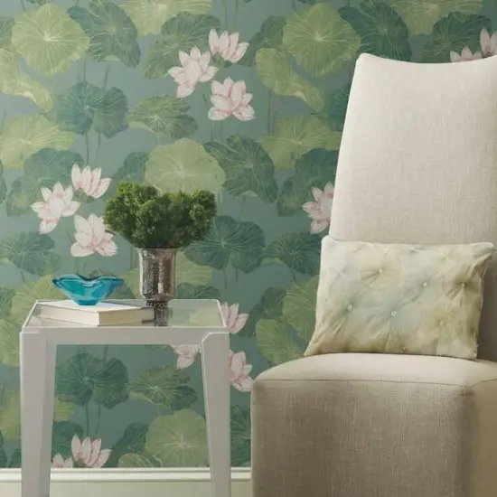 RoomMates Lily Pad Peel & Stick Wallpaper Blue/Green {7}
