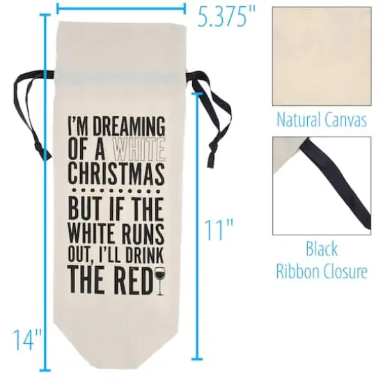 Personality Case&trade; White Christmas Canvas Wine Bag {5}