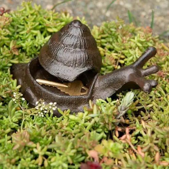 6" Garden Snail Secret Key Holder {9}