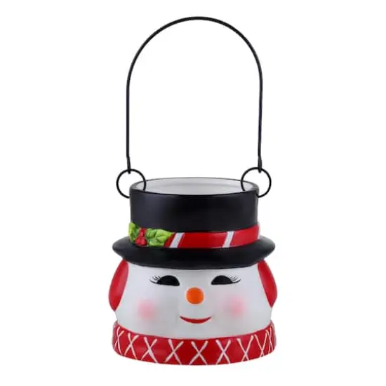 5" Snowman Nostalgic Ceramic Container {6}