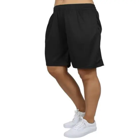 Galaxy by Harvic Moisture-Wicking Performance Women's Mesh Shorts Black {1}