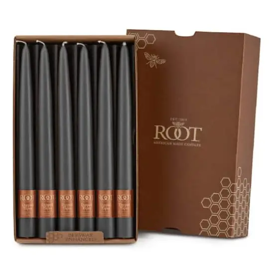 Root Candles 9" Unscented Taper Candles, 12ct. Stone {1}