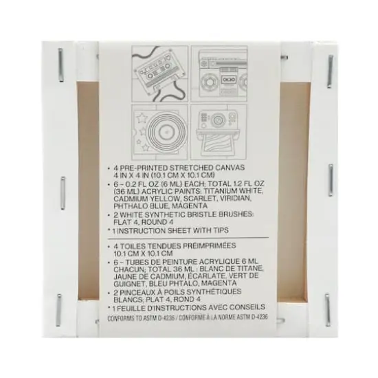 4" x 4" Retro Canvas Painting Kit by Craft Smart&reg; {9}
