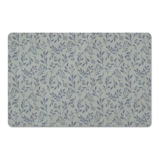 Delicate Floral Floor Mat Green {1}