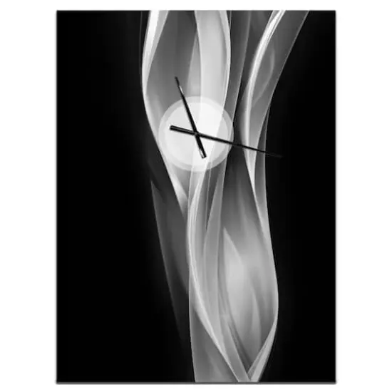 Designart Glittering Silver Pattern Modern Rectangular Wall Clock {1}