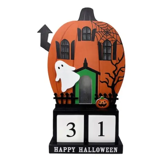 9.75" Lighted Pumpkin House Halloween Countdown Tabletop D&eacute;cor by Ashland&reg; {1}