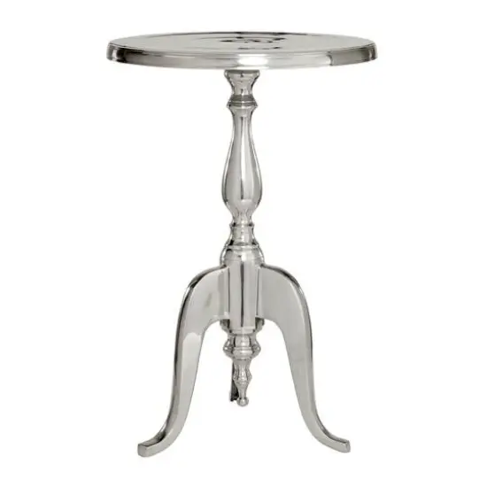 22'' Silver Aluminum Traditional Accent Table {1}