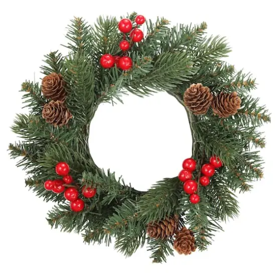 Red Berries & Pine Cones Classic Adjustable Candle Ring Set {3}