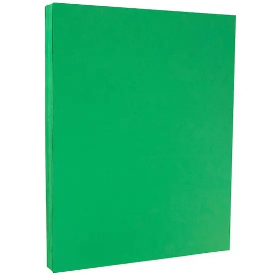 JAM Paper Recycled 8.5" x 11" 65lb. Cover Cardstock Pack, 50 Sheets Green {1}