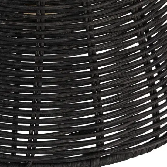 Hello Honey&reg; 28.9" Adjustable Antique Brass Finish Wall Sconce with Black Rattan Shade {12}