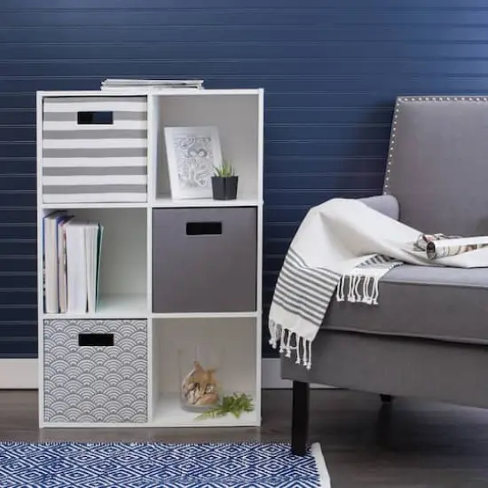 DII&reg; 11" Gray Waves Cube Storage Bin {5}