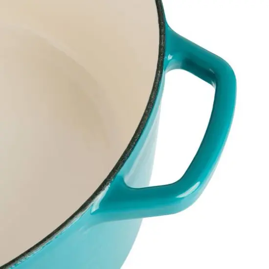 Spice By Tia Mowry Savory Saffron 6qt. Enameled Cast Iron Dutch Oven with Lid Teal {11}