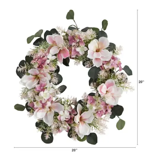 20" Hydrangea & Magnolia Wreath {5}