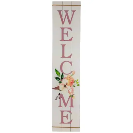 4ft. Floral Welcome Wooden Spring Wall Sign {1}
