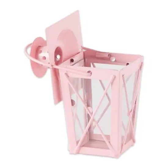 9" Pink Iron Railroad Hanging Lantern Set {3}