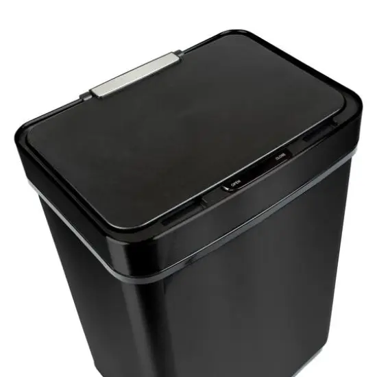 Honey Can Do 50L Black Stainless Steel Trash Can w/ Motion Sensor {9}