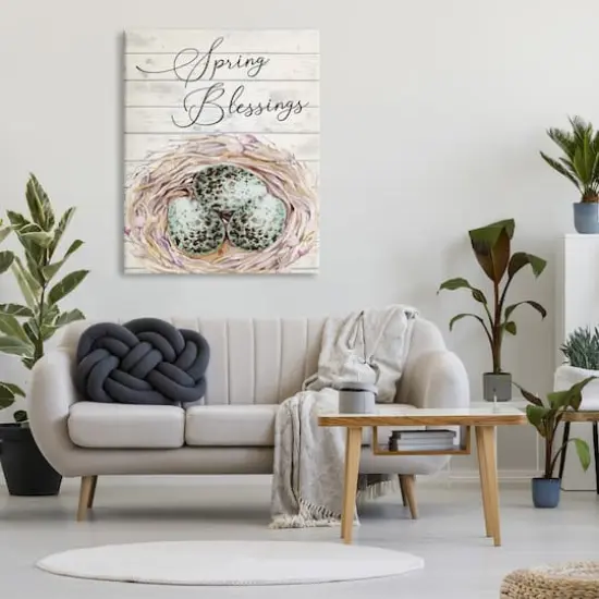Stupell Industries Spring Blessings Bird Nest Nature Canvas Wall Art {3}