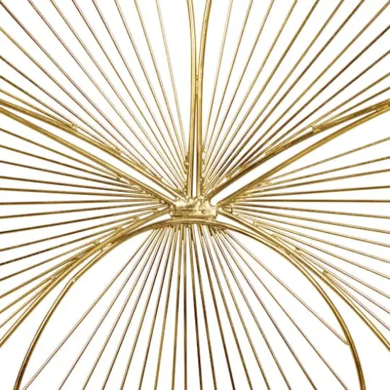 CosmoLiving by Cosmopolitan Gold Floral Glam Wall D&eacute;cor Set {4}