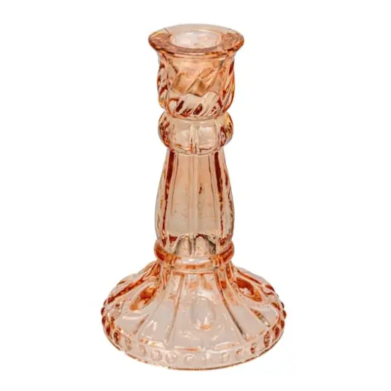 Hello Honey&reg; 9.5" Amber Reclaimed Glass Taper Candle Holder {1}