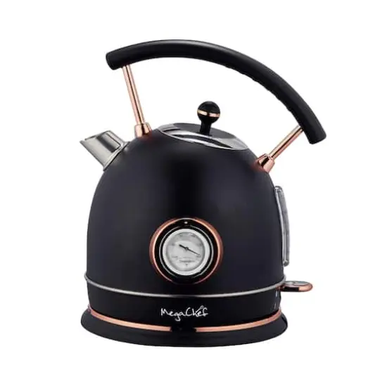 MegaChef 1.8L Matte Black Half Circle Electric Tea Kettle {1}
