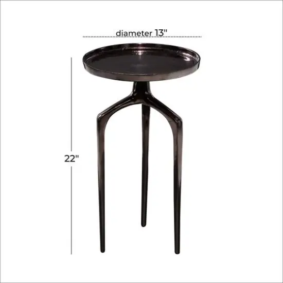 22" Black Aluminum Contemporary Accent Table {7}