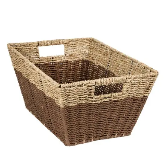 Honey Can Do Seagrass Rectangle Nesting Storage Basket Set {3}
