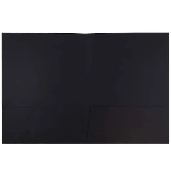 JAM Paper Black 2-Pocket Textured Linen Business Folders, 50ct. {3}