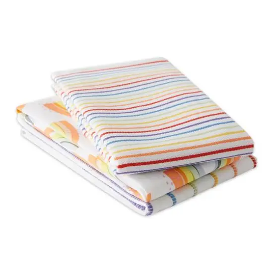 Assorted Rainbow Dishtowel (Set of 3) {3}