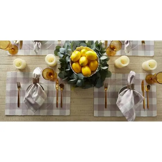 DII&reg; Buffalo Check Oversized Napkin, 6ct. Dusty Lilac/White {9}