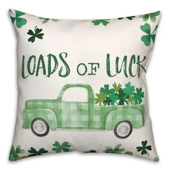 Loads Of Luck Truck Border 18" x 18" Throw Pillow {1}