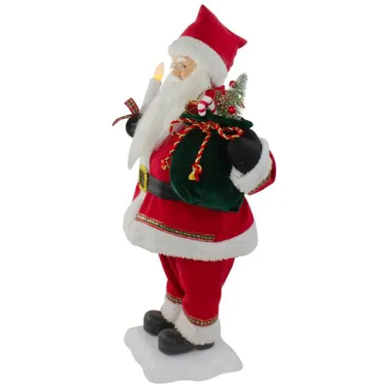 24" Animated Santa Claus with Lighted Candle Musical Christmas Figure {5}