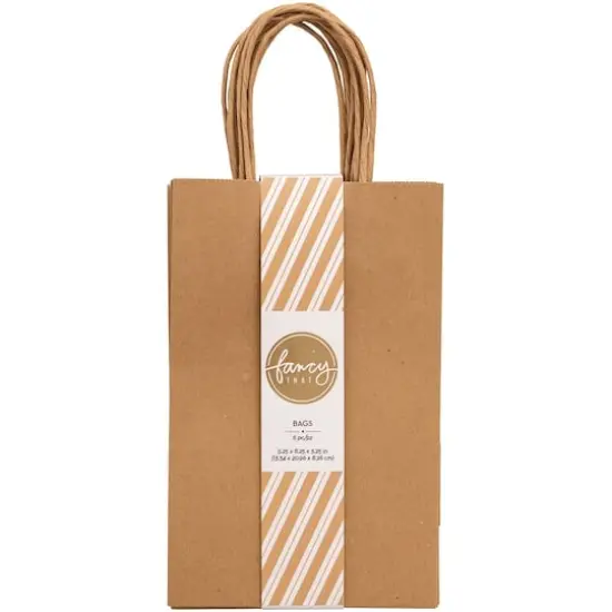 American Crafts&trade; Fancy That Small Kraft Gift Bags, 6ct. {1}
