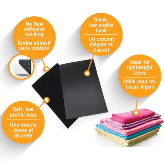 VELCRO&reg; Brand Sleek & Thin&trade; Black Stick On Fastener Rectangle {5}