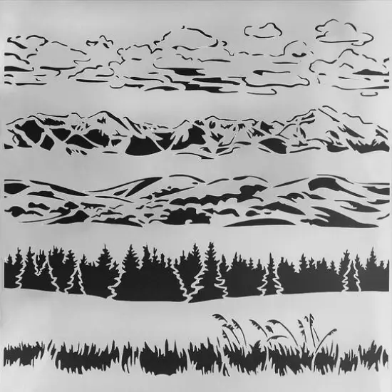 PA Essentials Horizons Stencil, 12" x 12" {3}