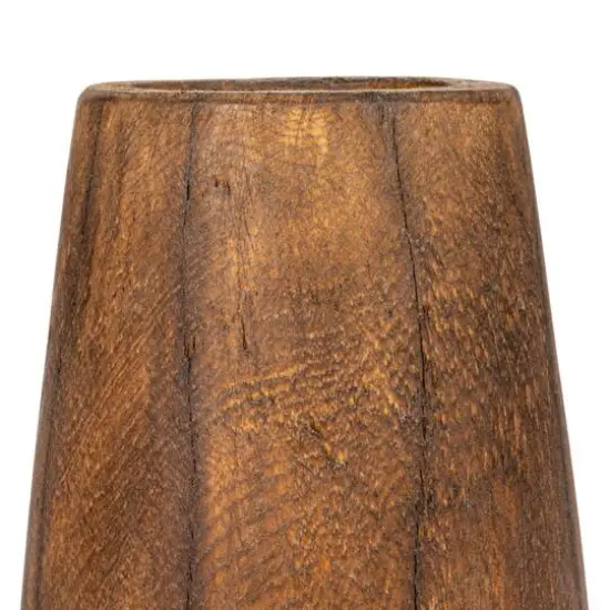 Hello Honey&reg; Brown Round Reclaimed Wood Vase with Distressed Finish Set {6}
